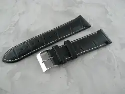 Watchband. Bracelet for watches. Strap. Bracelet. New, leather. BlackWidth 22m