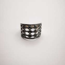 Vintage Unisex Ring,925 Sterling Silver Star,Jewelry,Handmade,Marcasite