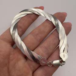 Vintage Sterling Silver 925 Men's Women's Chain Bracelet Marked Italy 12 gr