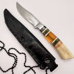Vintage USSR Stainless Steel Fixed Pocket Knife Plexiglas Handmade Art in Prison