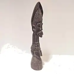Art Sculpture Antique Statue Wooden African Hand-carved Solid Heavy Wood Figure