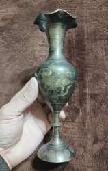Vintage Handmade Decorative Brass Flower Vase – Antique Ornate Floral Design