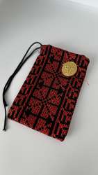 Red Embroidered Women's Coin Purse Wallet Small pocket Handbag Handmade