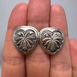 Vintage Men's Jewelry Cufflinks USSR Silver 875 900 Bamboo Marked Vietnam 6.6g