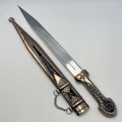 Vintage Kubachi Caucasus Decorative Dagger Sword Filigree Enamel Steel Souvenir