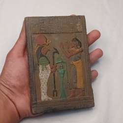 An ancient Egyptian statue mural with unique Pharaonic inscriptions