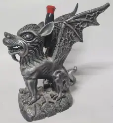 Vintage large Dragon 3 Knife wings Statue Resin Dagger Stand Holder With Knives
