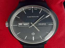 ZODIAC 536121 DAY DATE VINTAGE SWISS MADE ASTROQUARTZ MEN'S QUARTZ RARE BIG FACE