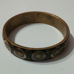 Antique/Moroccan Berber Tribal Ethnic Bone & Brass Statement Cuff Bracelet