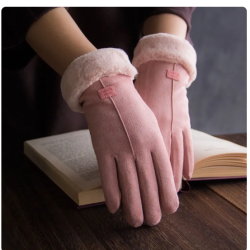New Fashion Gloves Autumn Winter Cute Furry Warm Mitts Full Finger Mittens Women