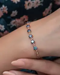 Sterling Silver 925  Moonlit Topaz Bracelet Moonlit Topaz Bracelet Luxury Classi