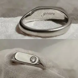 Sterling Silver 925 Promise Love Couple Personalized Romantic Anniversary Ring