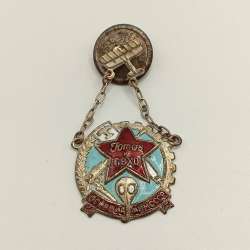 Vintage USSR Soviet Russian Badge Brass Enamel 