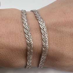 Vintage Sterling Silver 925 Woven Chain Necklace Handmade  Women's Men's Signed