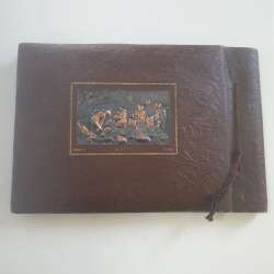 Antique Hebrew Photo Album - Handcrafted Copper Relief - Family History Keepsake