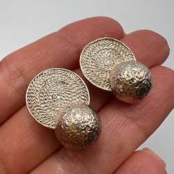 Designer Vintage Women's Jewelry 925 Sterling Silver Stud Earrings Hallmarked