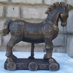 Italian Veronese Trojan Horse Figurine - Bronze Finish - Ancient Greece History