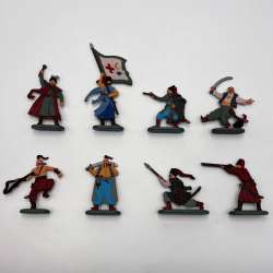 1980 Vintage USSR Toy Plastic Character Set 8 Soldiers Cossacks Figures Ukraine