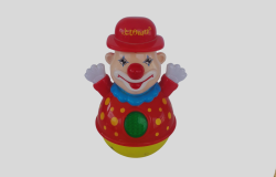 Vintage Joker Clown Toy Plastic Music Rotation Roly Poly Kids Toys Push & Shake