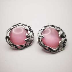 Vintage Women's“Earrings of Desires”925 Sterling Silver,Jewelry,Ulexite,Cetrine