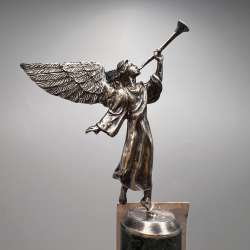 Vintage Sterling Silver 925 Figure Statue Victory Goddess Nike Marble Stone Tag