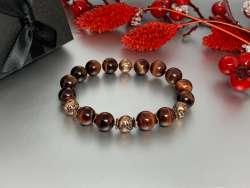 Author's Work New Women's Bracelet, Natural Stone, buffalo eye, volcanic lava