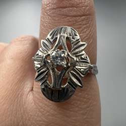 Vintage USSR Ring Sterling Silver 925 Jewelry Women's Stone Beautiful 7.5US