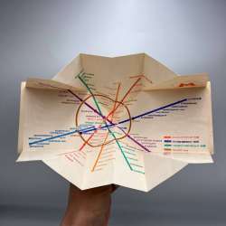 1974 Vintage USSR Soviet Collectible Postcard Moscow Metro Map Subway Souvenir
