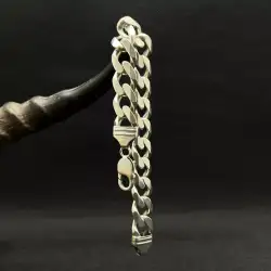 Beautiful Vintage 925 Sterling Silver Men's Chain Bracelet, Made in Italy 49.4 g