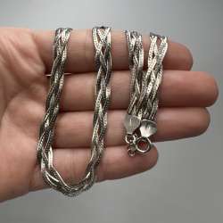 Vintage USSR Necklace Chain Sterling Silver 925 Jewelry Women's Men's Stamp 10.5