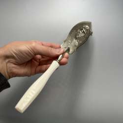 Antique Knife Small Aluminum Plastic Handle Fish Shoulder Engraved Ussr Souvenir