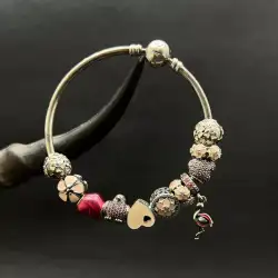 Vintage Pandora Bracelet Rare USA Silver 925 Women's Jewelry Enamel 11 Beads