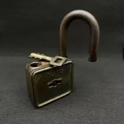 1950 Rare Antique Lock And Key Old Elzett Tuto Padlock Unique Iron Hungary