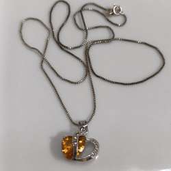 Sterling Silver 925 Necklace with Natural Amethyst Gemstone – Stamped & Elegant