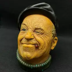 1967 Vintage Figure Head Old Man Hand Drawing Wall Art Bossons Boatman England