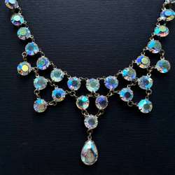 1960 Vintage JABLONEX Czech Glass Bead Necklace Soviet Era Women's Jewelry Retro