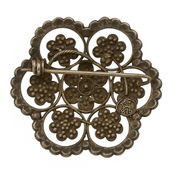 Vintage Soviet Brooch | Solid 875 Silver | 10g