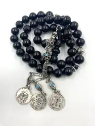 Rosary 45 Black Beads Musky Tasbih Prayer Tasbih Islamic Misbaha Handmade 70 gr