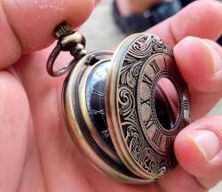 Pocket Watch Vintage Bronze Color High-Quality Time Quartz Clear Display