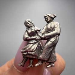 1968 Vintage Ukrainian 875 Silver Brooch Hopak Dance Folk Costume Pin Ukraine