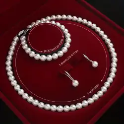 Vintage Necklace & earring & bracelet Fashion Women's Beautiful Jewelry Pearls