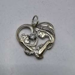 Vintage Pendant  925 Sterling Silver Jewelry, Handmade Zircon 3,70g