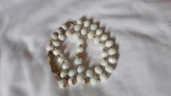 Rosary Islamic Tasbeeh 33 Beads Tasbeeh Color White, Gold Very Beautiful 50 gr