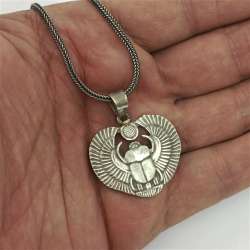 925 Silver Winged Scarab Pendant – Handmade Vintage Egyptian Jewelry