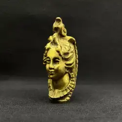 Vintage Hollow Statuette Hollow Victorian Woman's Head Brass Furniture Decoratio