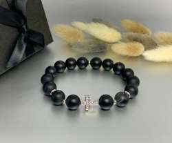 Author's Work New Unisex Bracelet, Natural Stone Black Agate