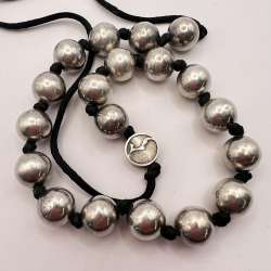 Huge Vintage Sterling Silver 925 Beads Men's Women's Jewelry Necklace Chain 53gr