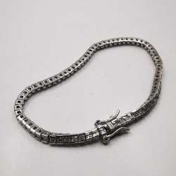 Vintage Beautiful Bracelet Jewelry,925 Sterling Silver,Handmade Zircon 7,93g