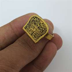 Ancient Egyptian Copper Ring - Winged Pharaoh Isis Design, Adjustable