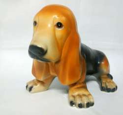 Large Ceramic Vintage Brown Dog Statue Made Italy Figurine Home Decor great